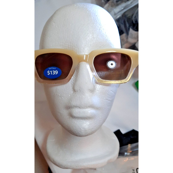 NIB Elton John Sunglasses \'Filmstar\' Gold and Glitter msrp $139